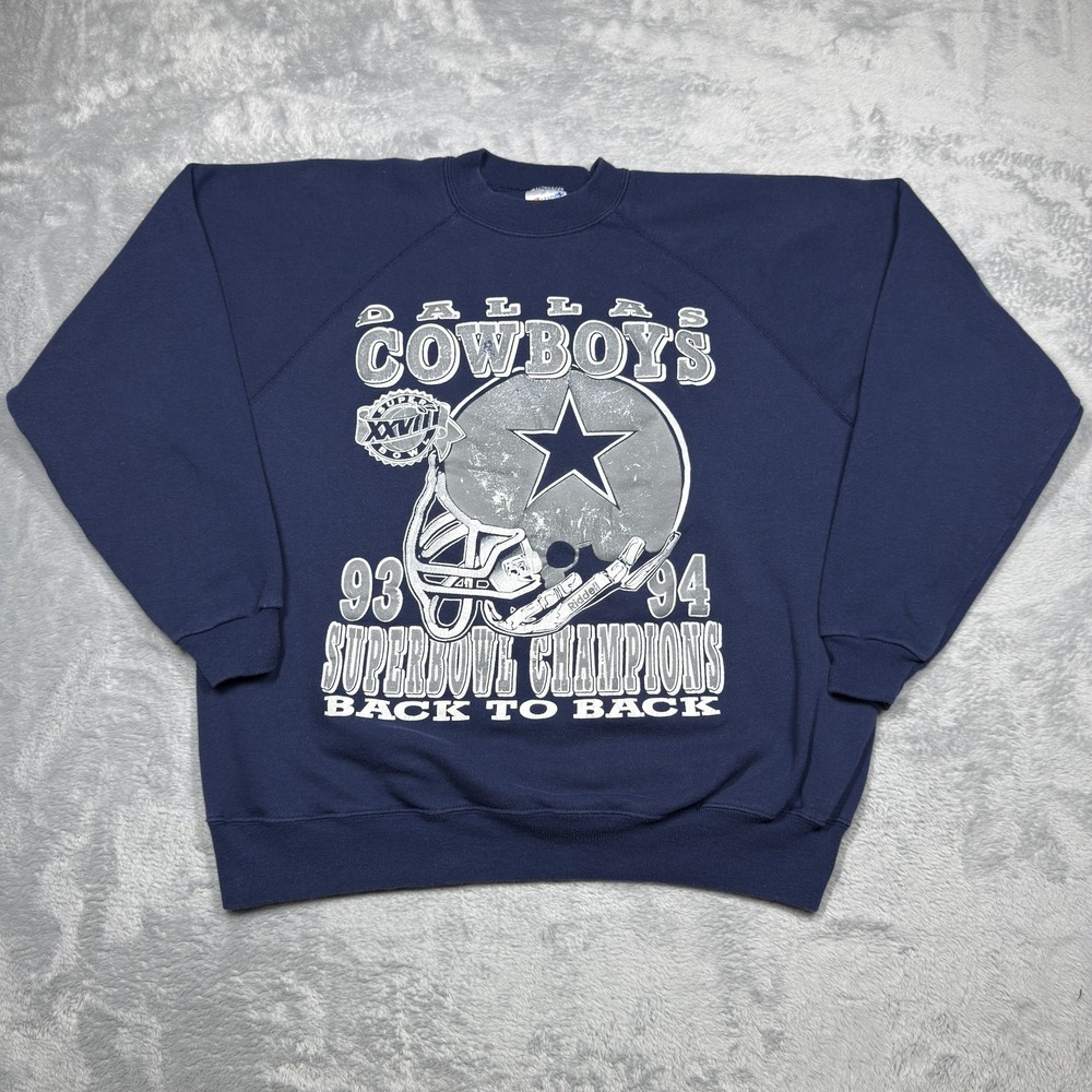 Vintage Dallas Cowboys Sweatshirt Mens XL NFL Football Super Bowl Champions 90s